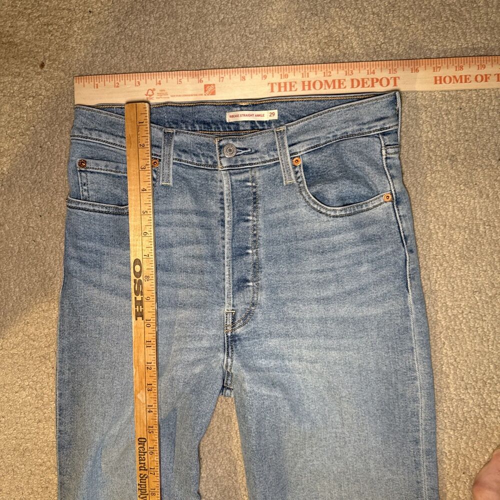 Levi's Ribcage Straight Ankle Jeans Women's Light Wash Button Fly | Size 29 - Picture 6 of 9